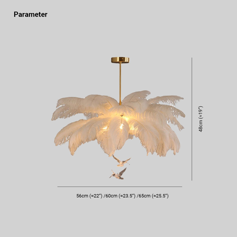 Aberelia Feather Chandelier-Moonnatur