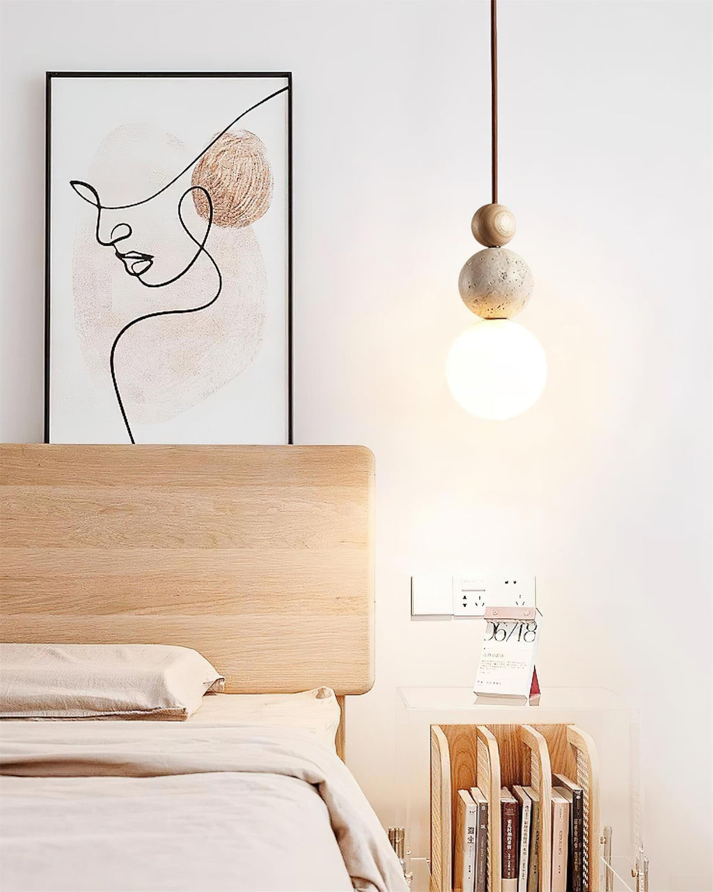 Veyrenbrook Travertine Pendant Light-Moonnatur