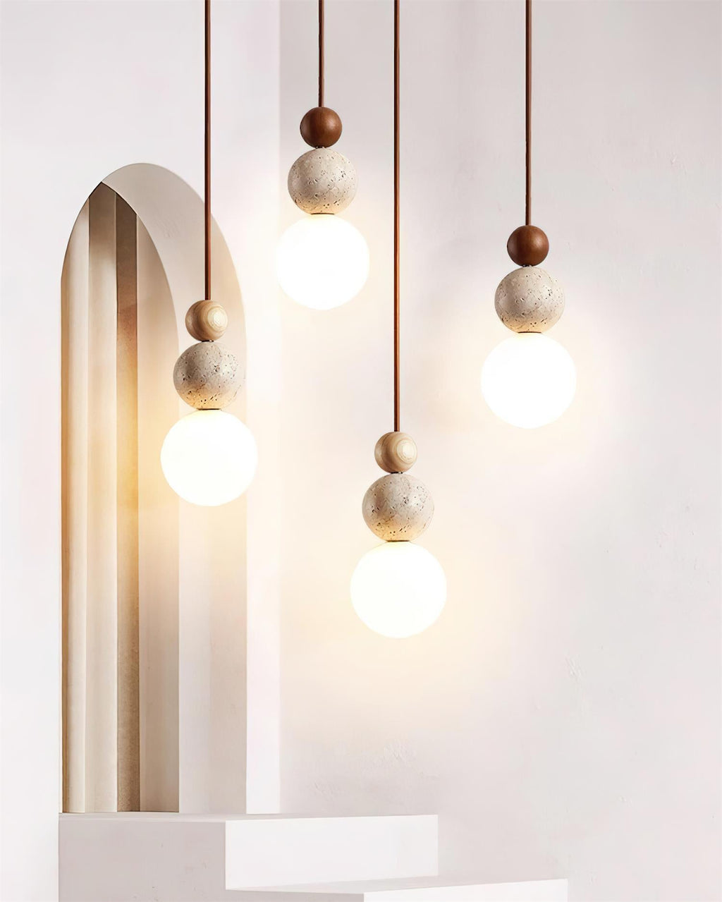 Veyrenbrook Travertine Pendant Light-Moonnatur