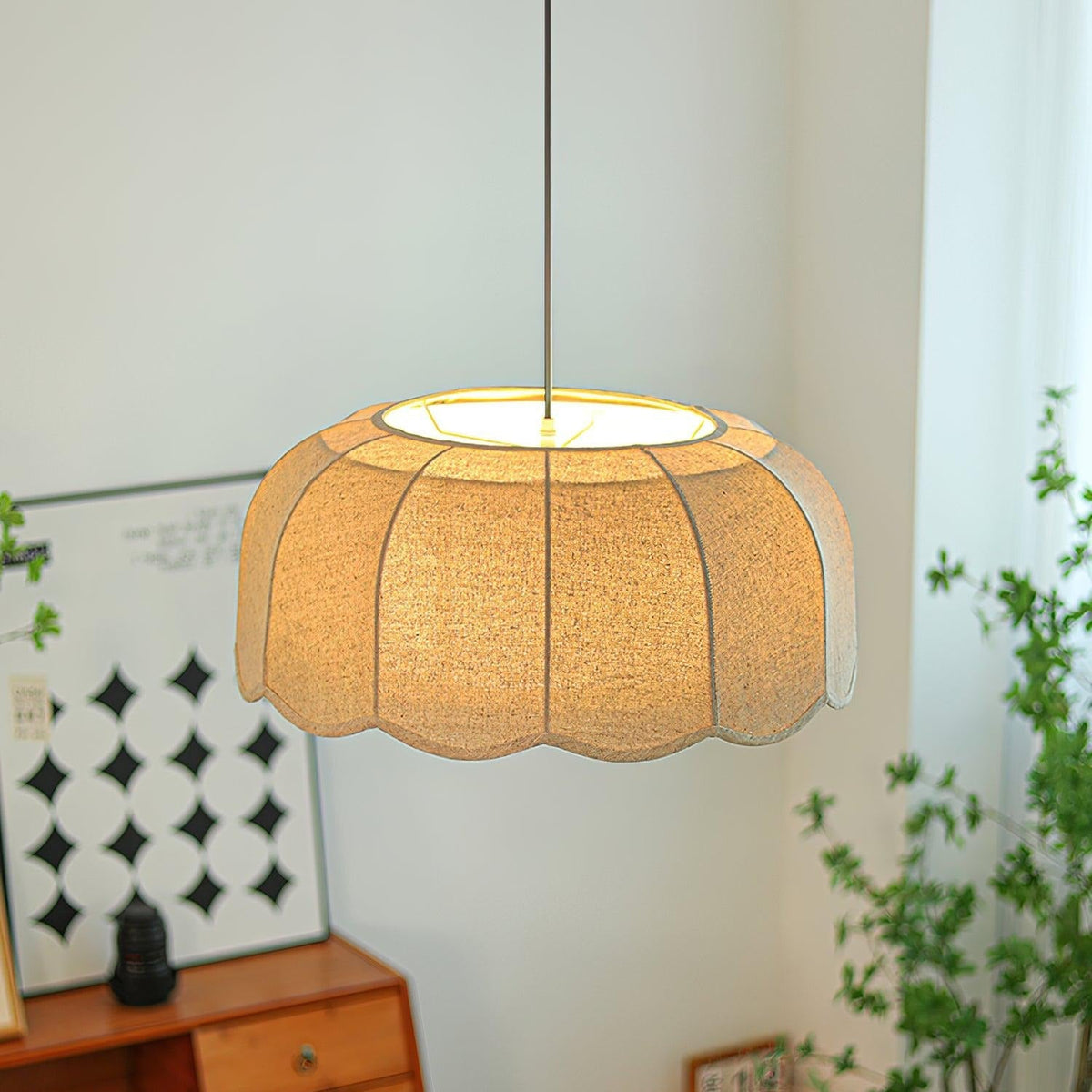 Cavenwell Fabric Pendant Light-Moonnatur
