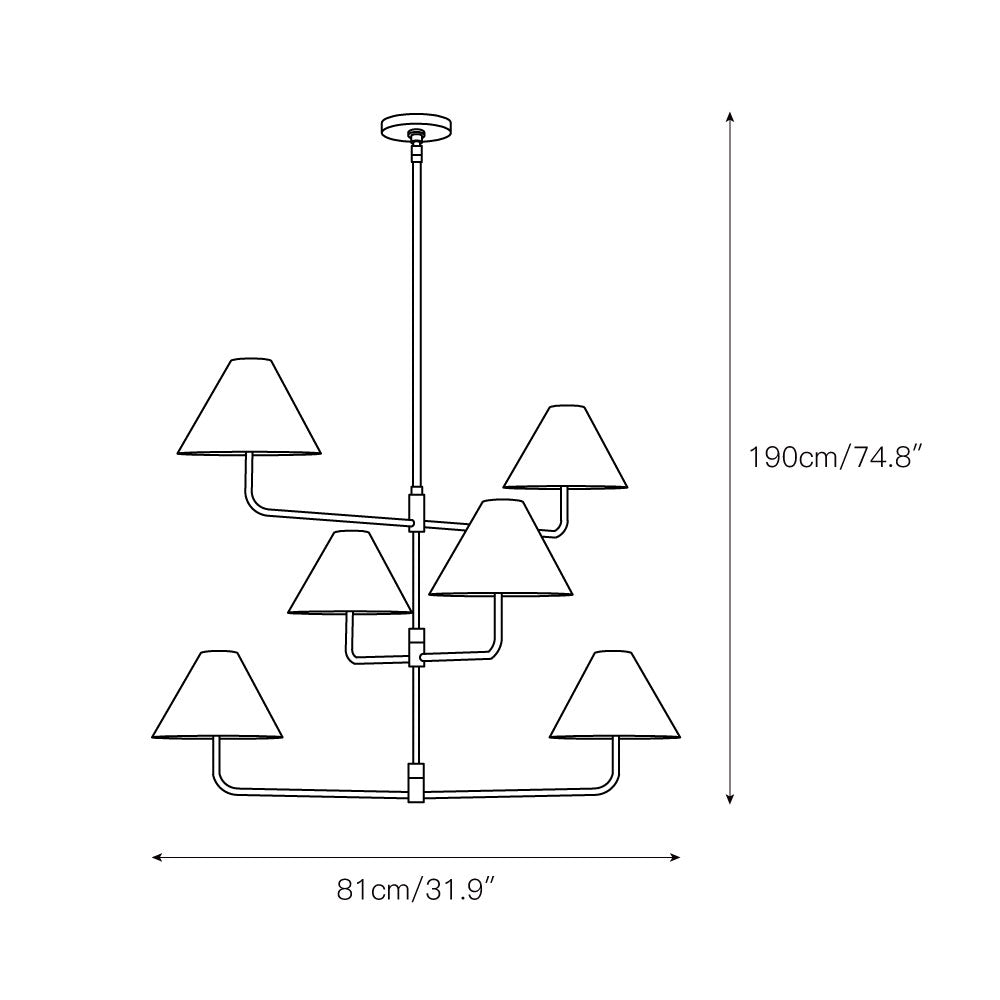 Orenis Fabric Chandelier-Moonnatur