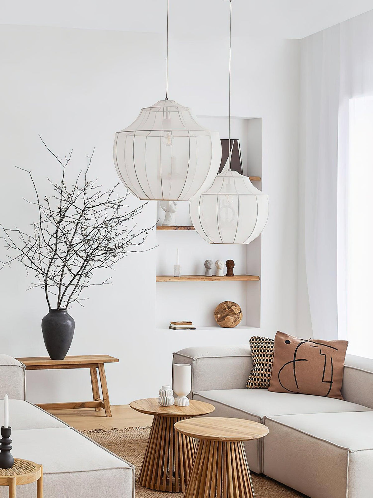 Breniel Fabric Pendant Light-Moonnatur