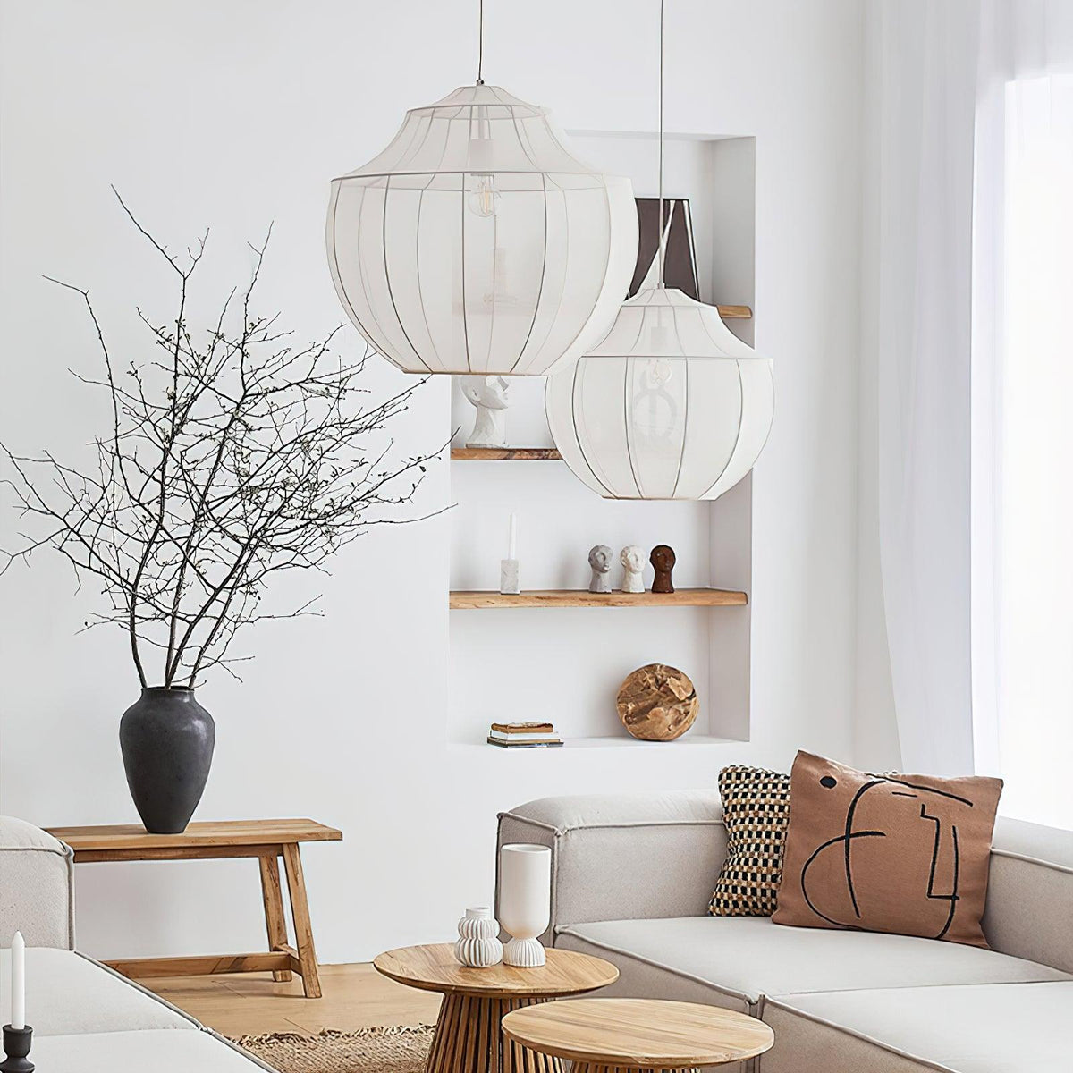 Breniel Fabric Pendant Light-Moonnatur