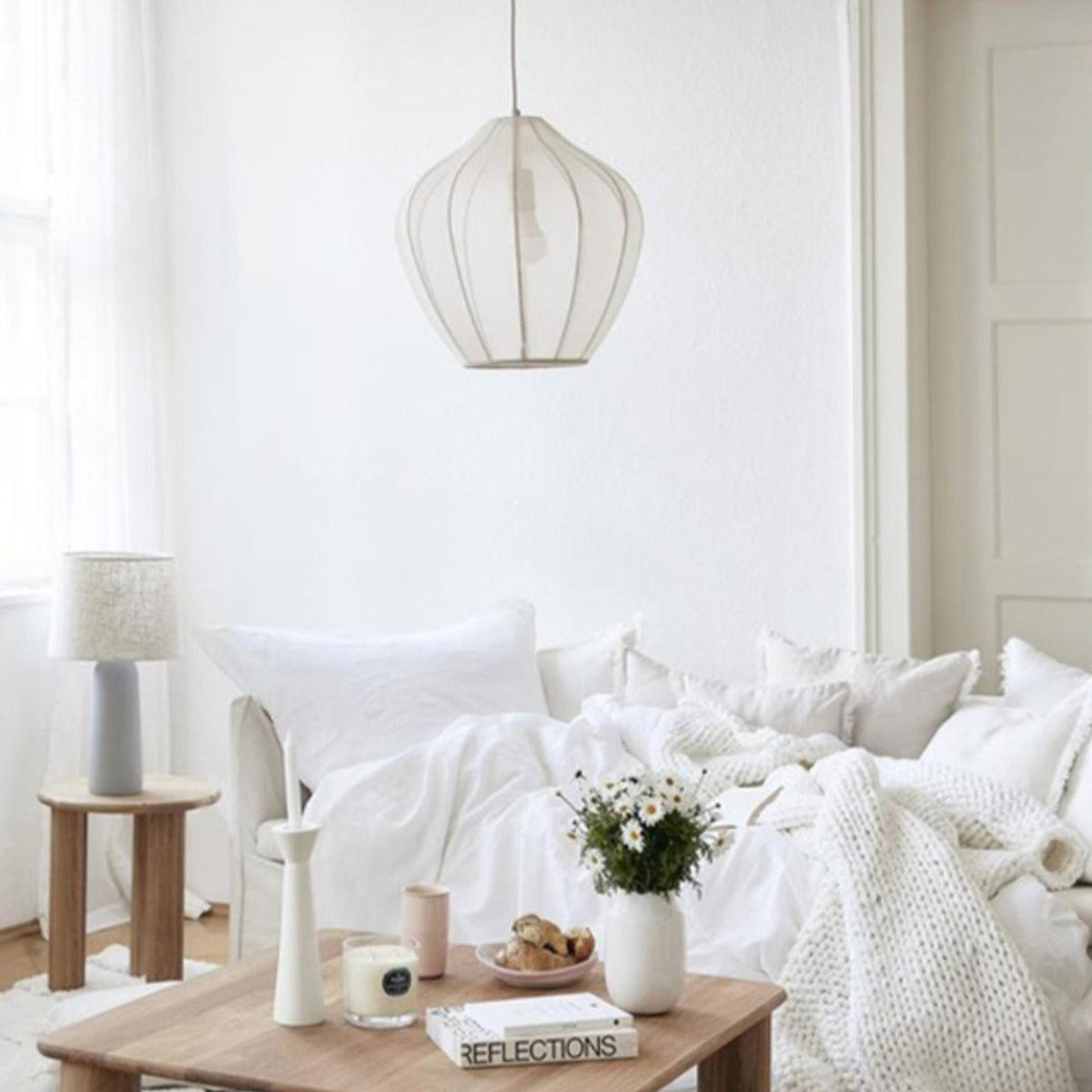 Breniel Fabric Pendant Light-Moonnatur