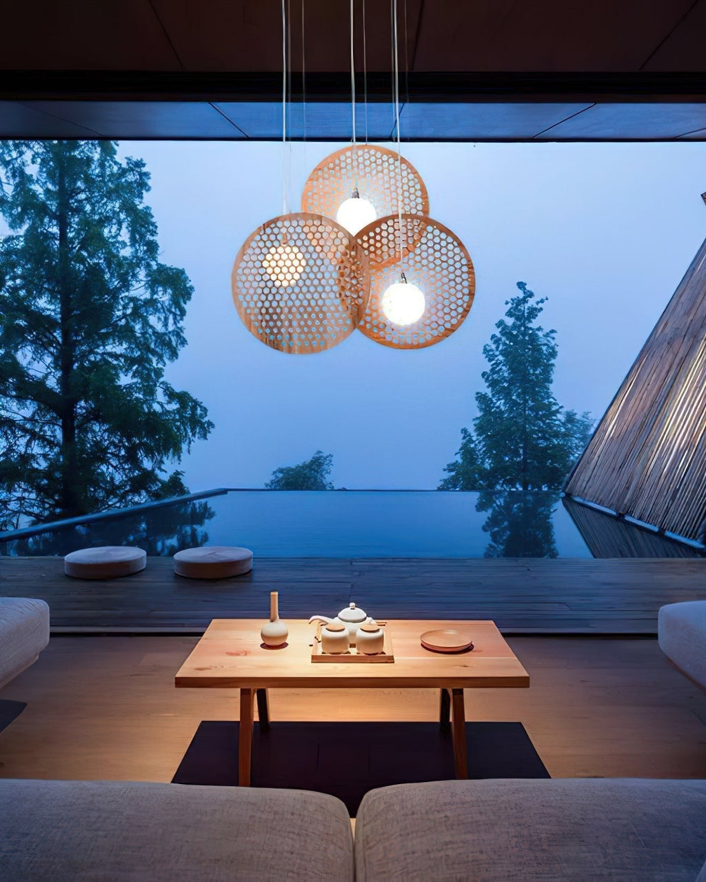 Fenniel Wood Chandelier-Moonnatur