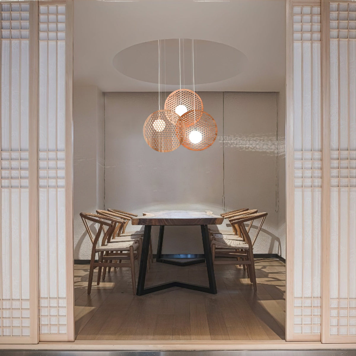 Fenniel Wood Chandelier-Moonnatur