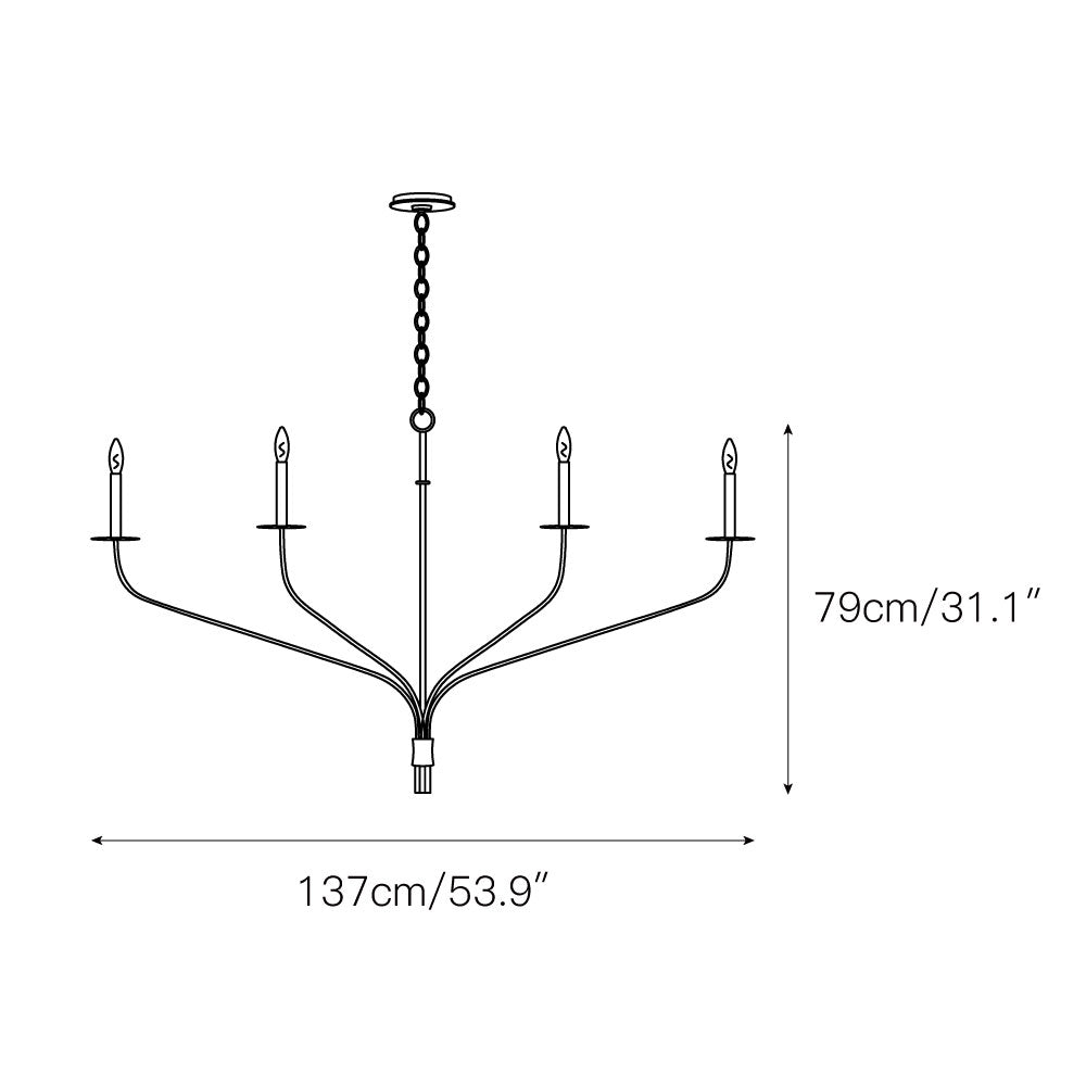 Mardenrose Brass Chandelier-Moonnatur
