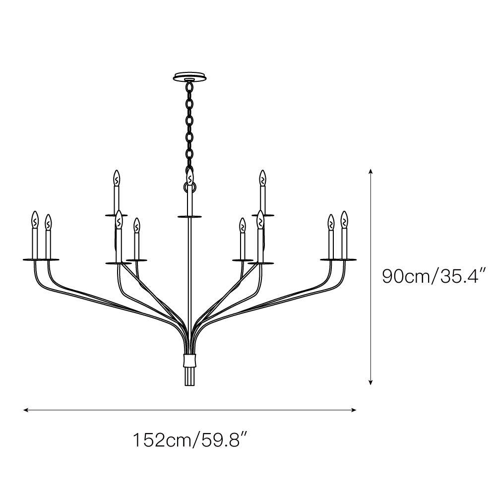 Mardenrose Brass Chandelier-Moonnatur