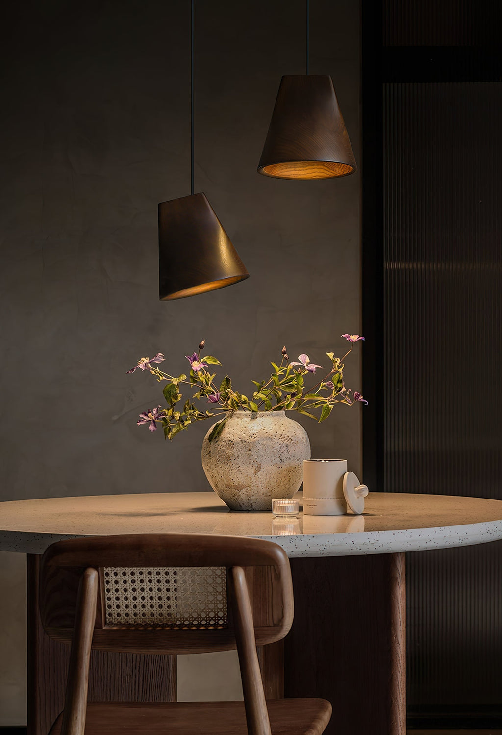 Lyrenelle Wood Pendant Light-Moonnatur
