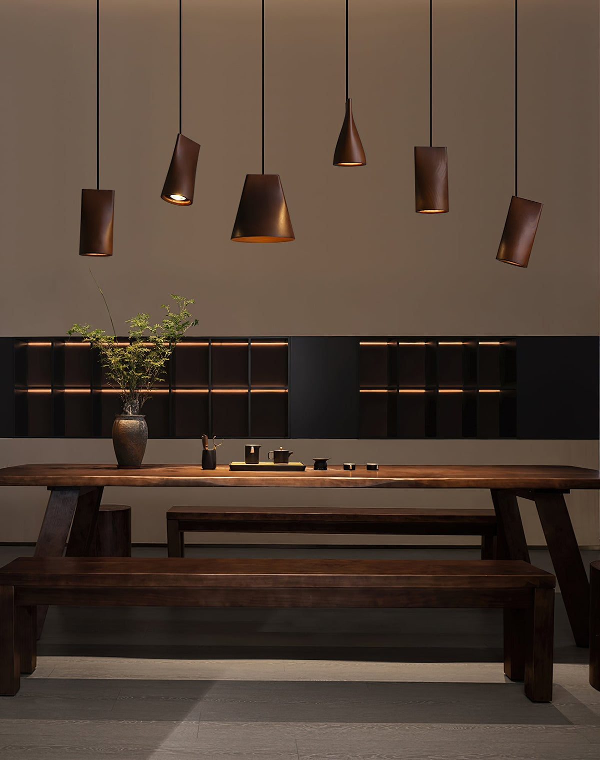 Lyrenelle Wood Pendant Light-Moonnatur