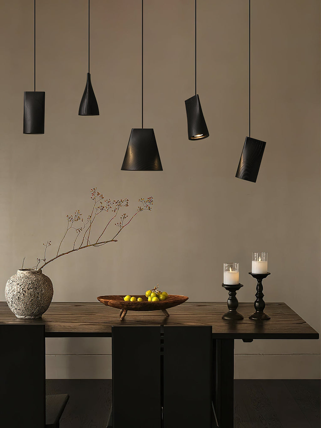 Lyrenelle Wood Pendant Light-Moonnatur
