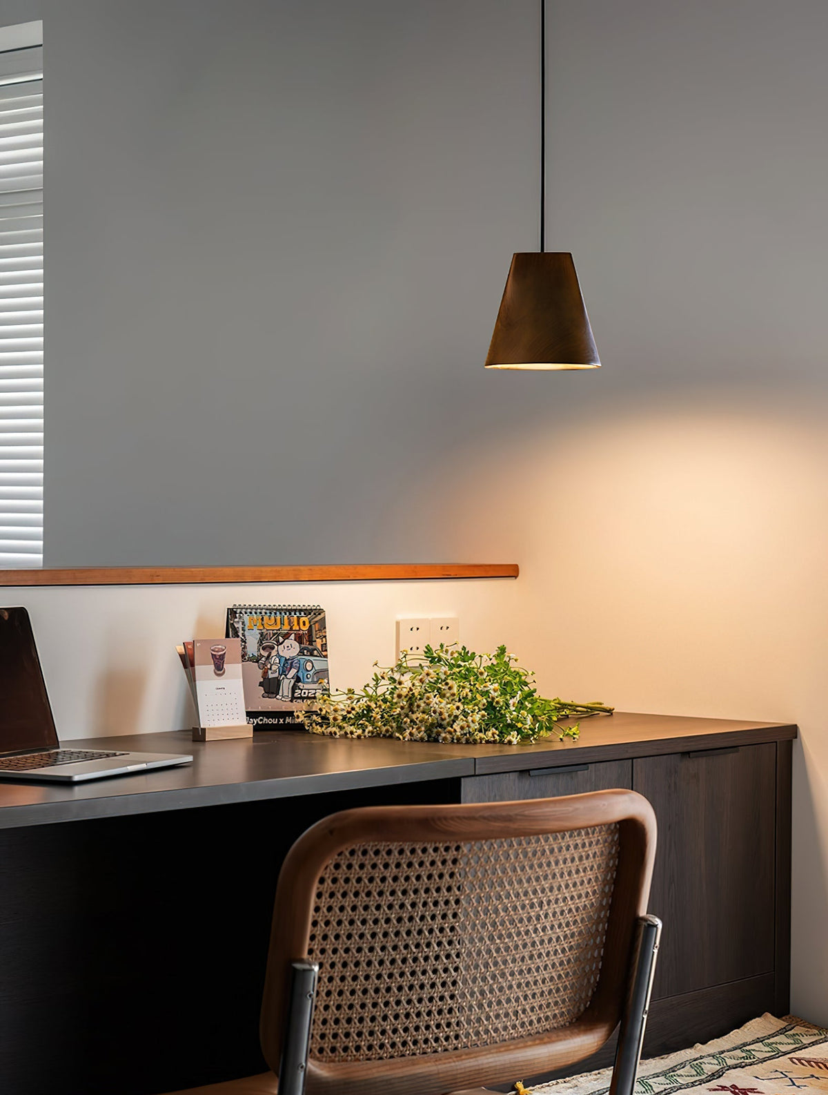 Lyrenelle Wood Pendant Light-Moonnatur