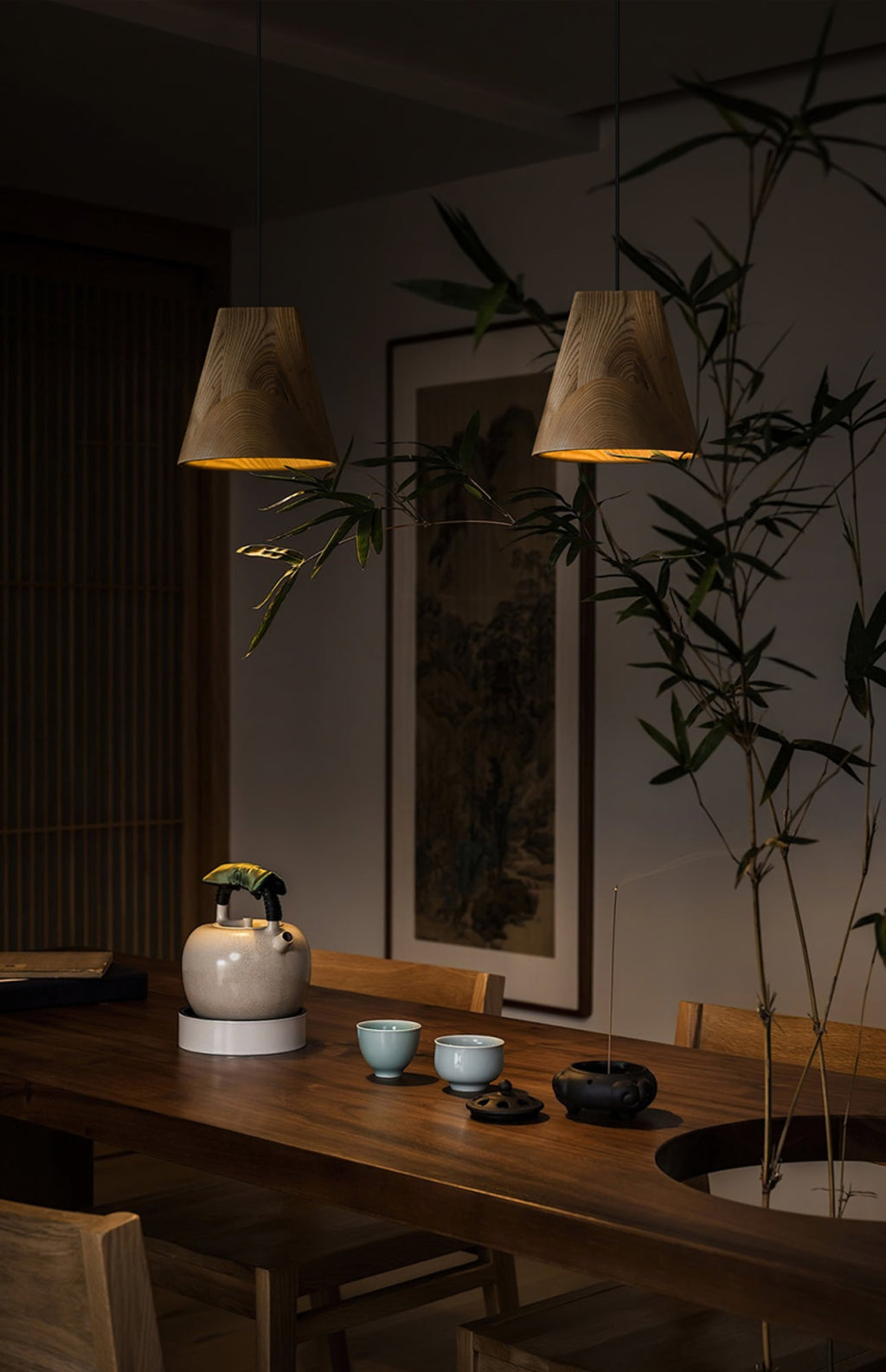 Lyrenelle Wood Pendant Light-Moonnatur