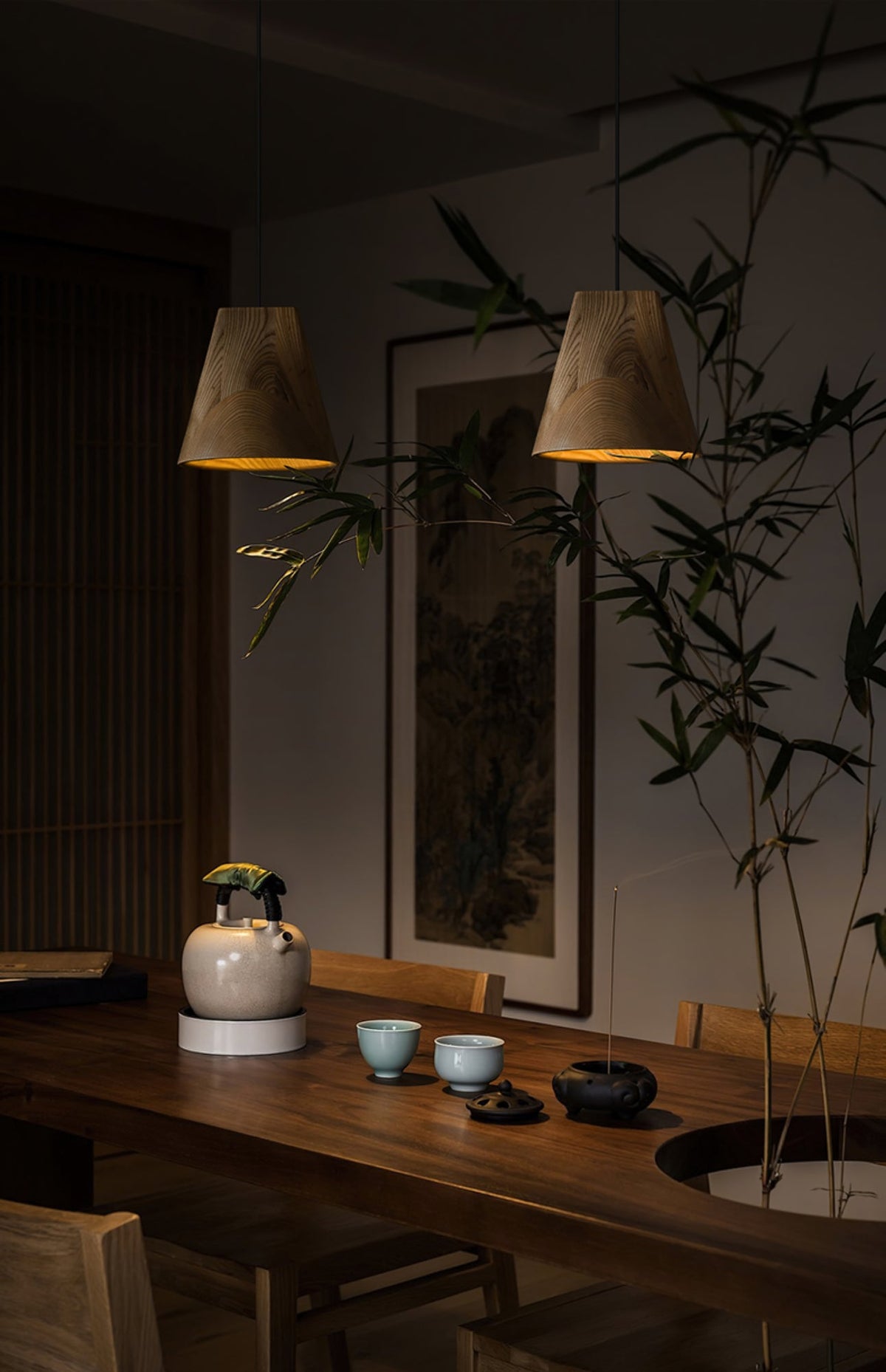 Lyrenelle Wood Pendant Light-Moonnatur