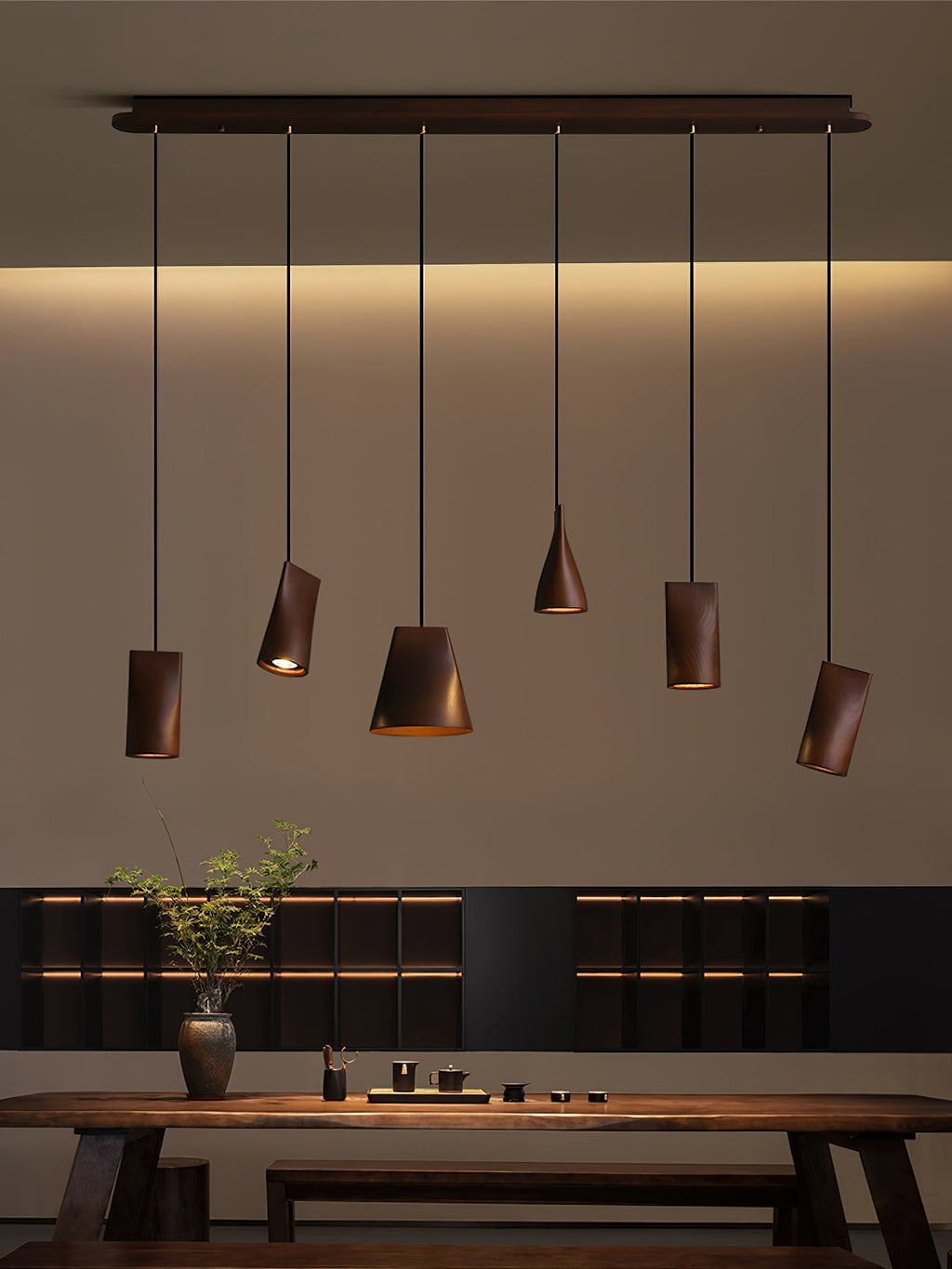Lyrenelle Wood Pendant Light-Moonnatur