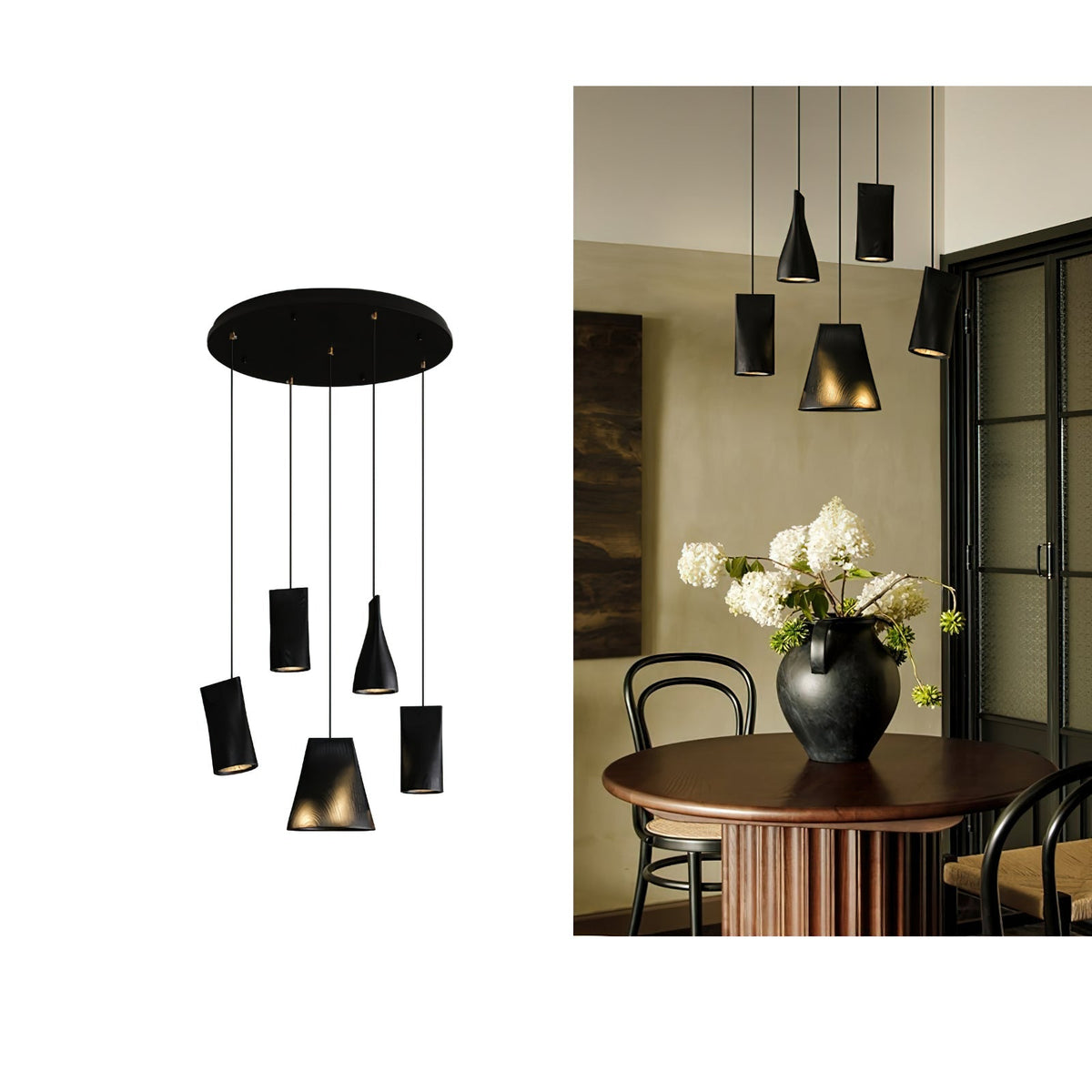Lyrenelle Wood Pendant Light-Moonnatur