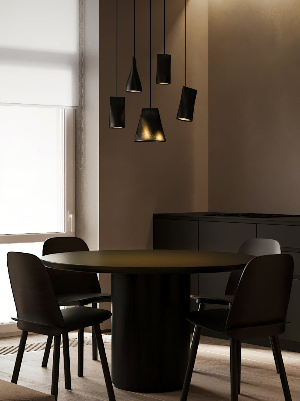 Lyrenelle Wood Pendant Light-Moonnatur