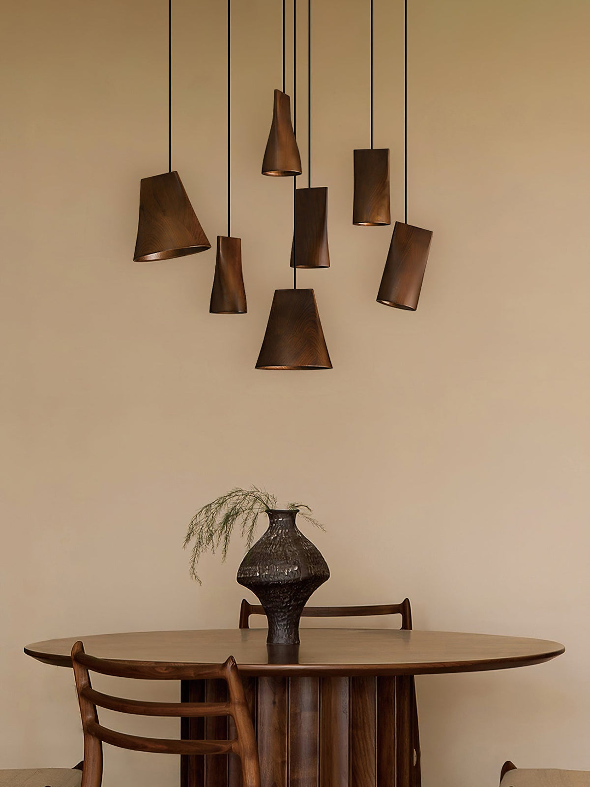Lyrenelle Wood Pendant Light-Moonnatur