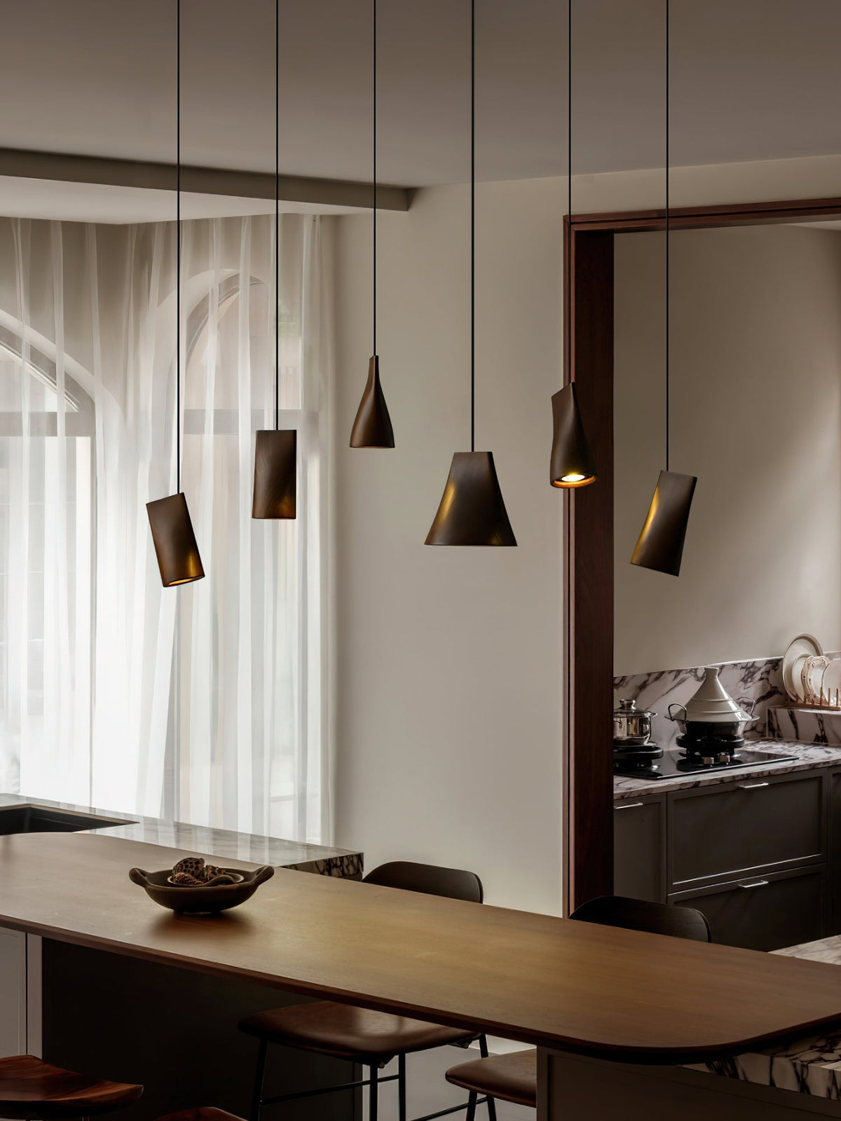 Lyrenelle Wood Pendant Light-Moonnatur