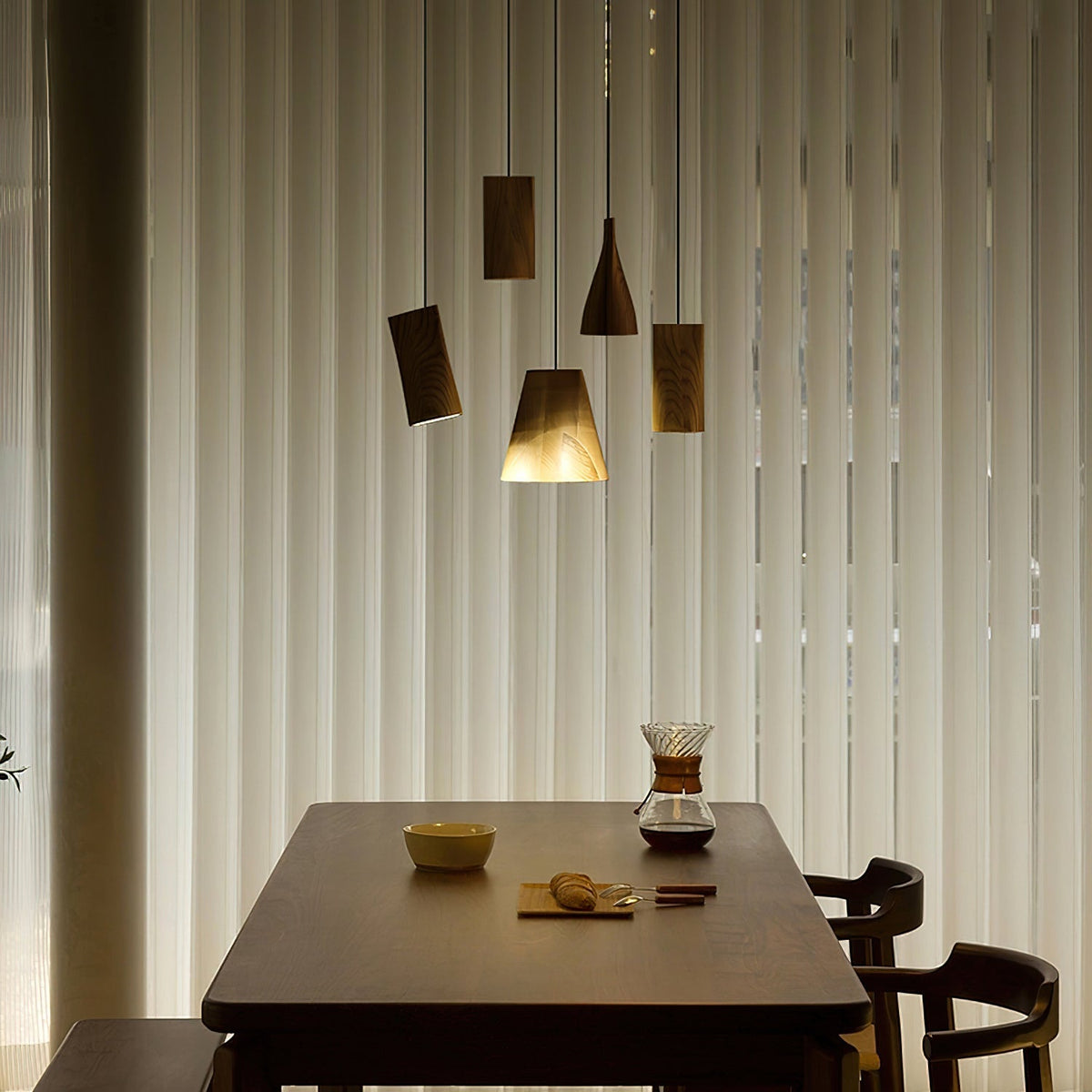 Lyrenelle Wood Pendant Light-Moonnatur