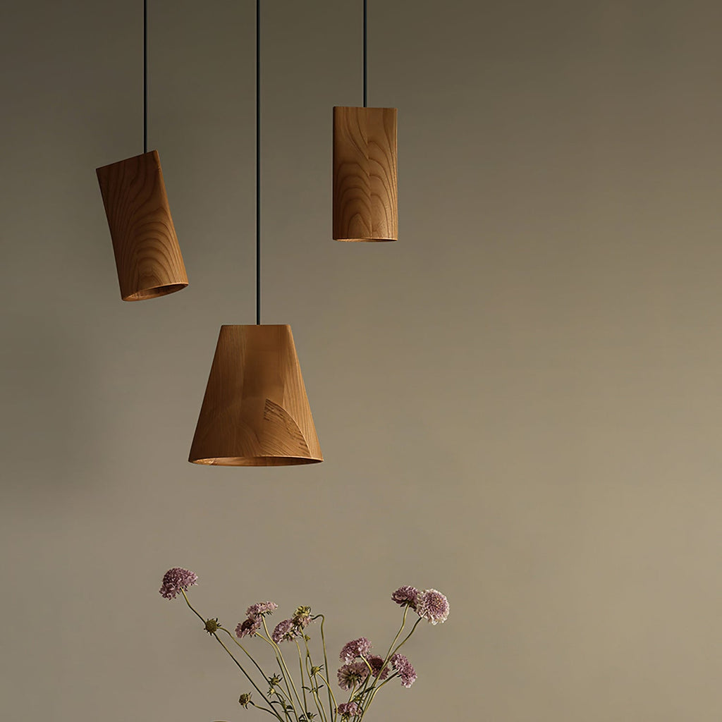 Lyrenelle Wood Pendant Light-Moonnatur