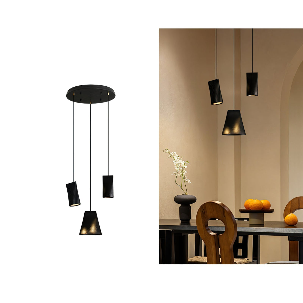 Lyrenelle Wood Pendant Light-Moonnatur