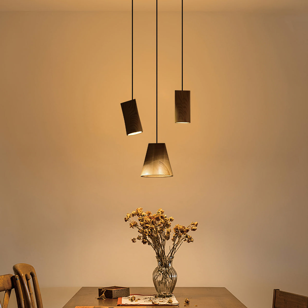 Lyrenelle Wood Pendant Light-Moonnatur