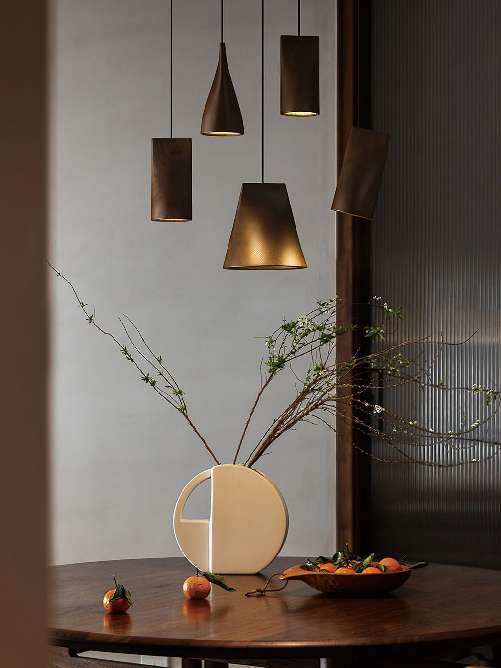 Lyrenelle Wood Pendant Light-Moonnatur