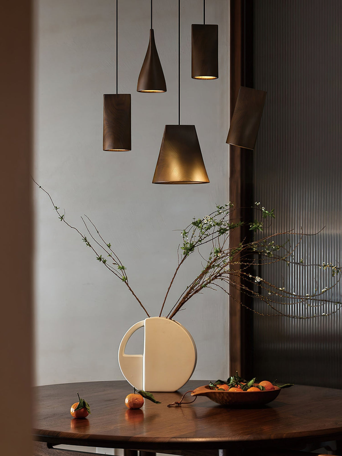 Lyrenelle Wood Pendant Light-Moonnatur