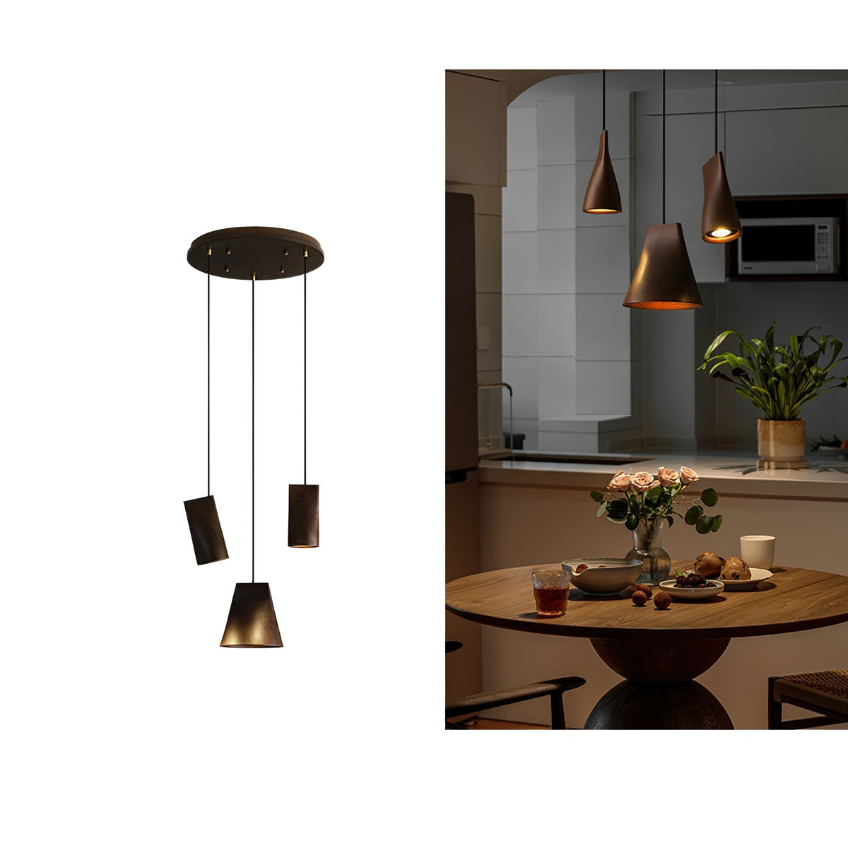 Lyrenelle Wood Pendant Light-Moonnatur