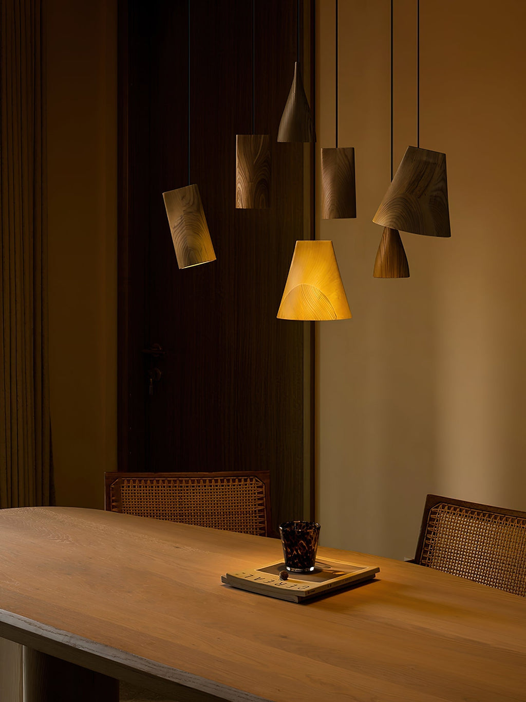 Lyrenelle Wood Pendant Light-Moonnatur