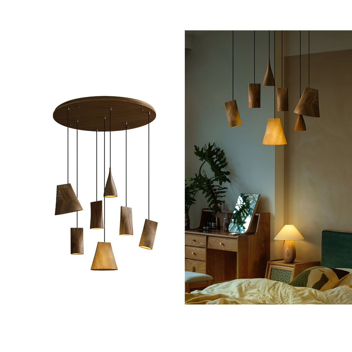 Lyrenelle Wood Pendant Light-Moonnatur