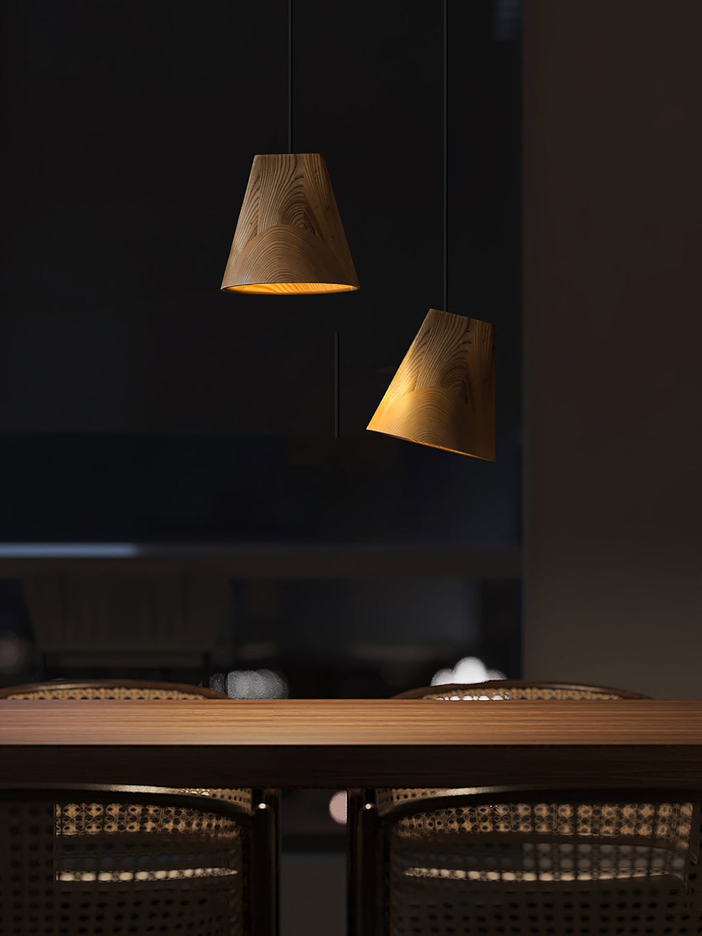 Lyrenelle Wood Pendant Light-Moonnatur
