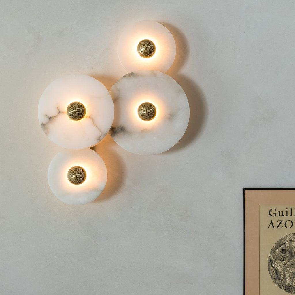 Ambeldale Alabaster Wall Light-Moonnatur