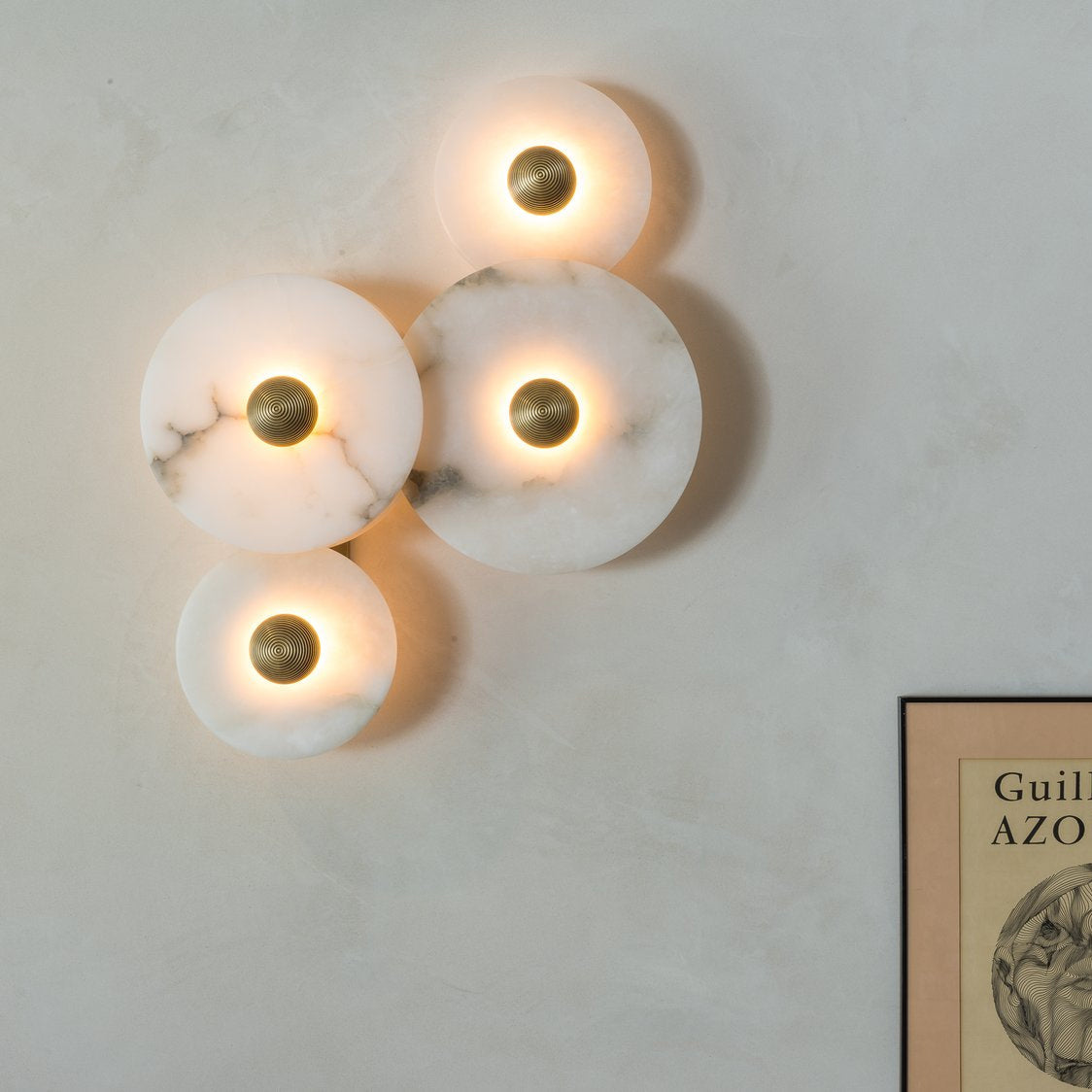 Ambeldale Alabaster Wall Light-Moonnatur