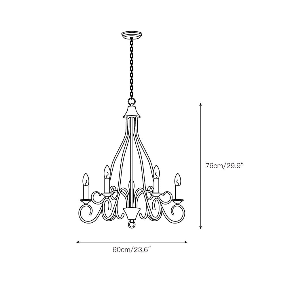 Laderbrook Iron Chandelier-Moonnatur