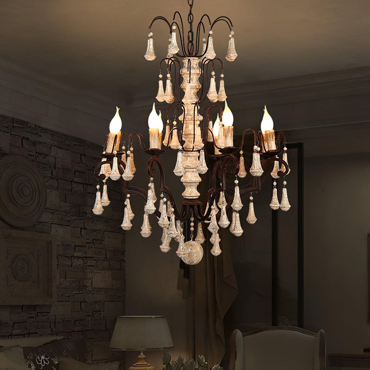 Laderford Wood Chandelier-Moonnatur