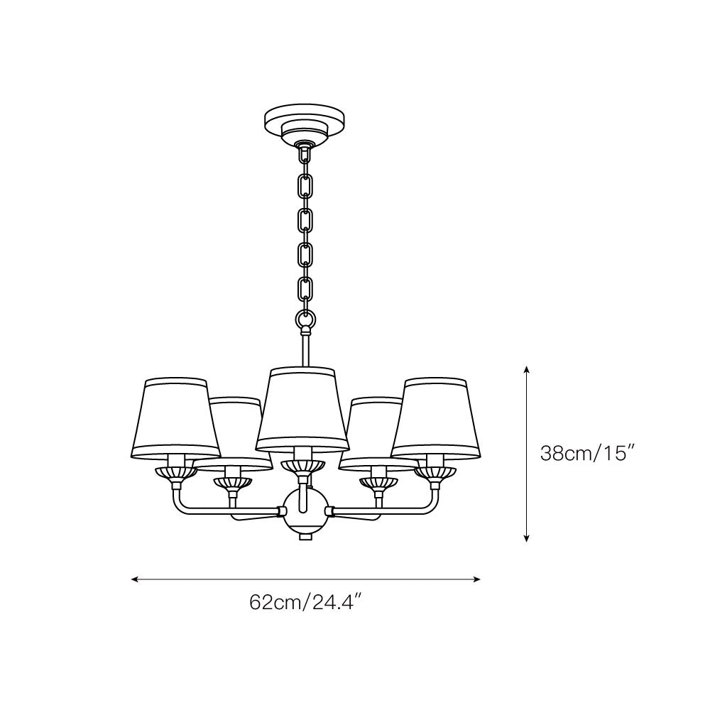 Kilvendale Fabric Chandelier-Moonnatur