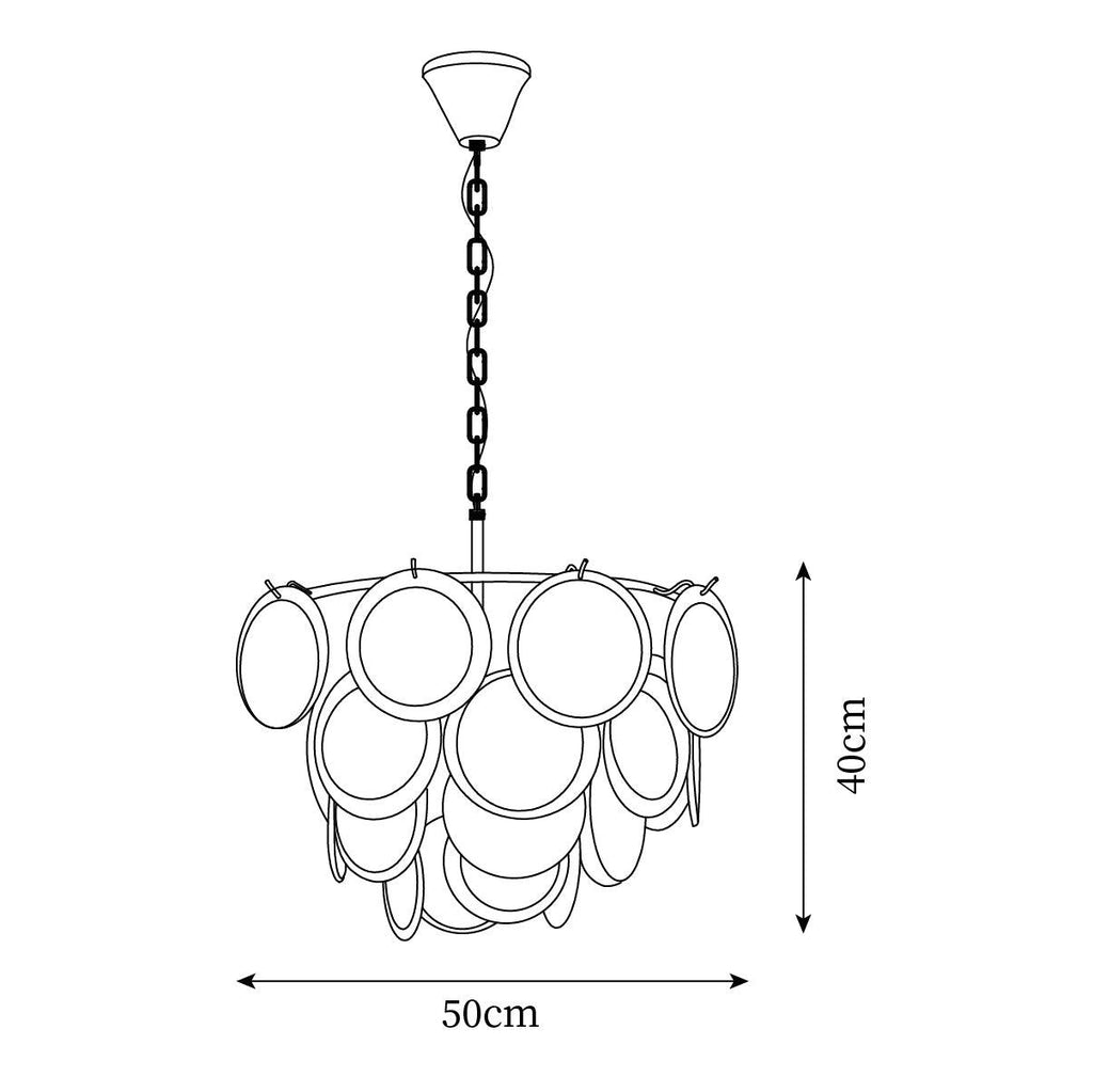 Fendelvale Glass Chandelier-Moonnatur