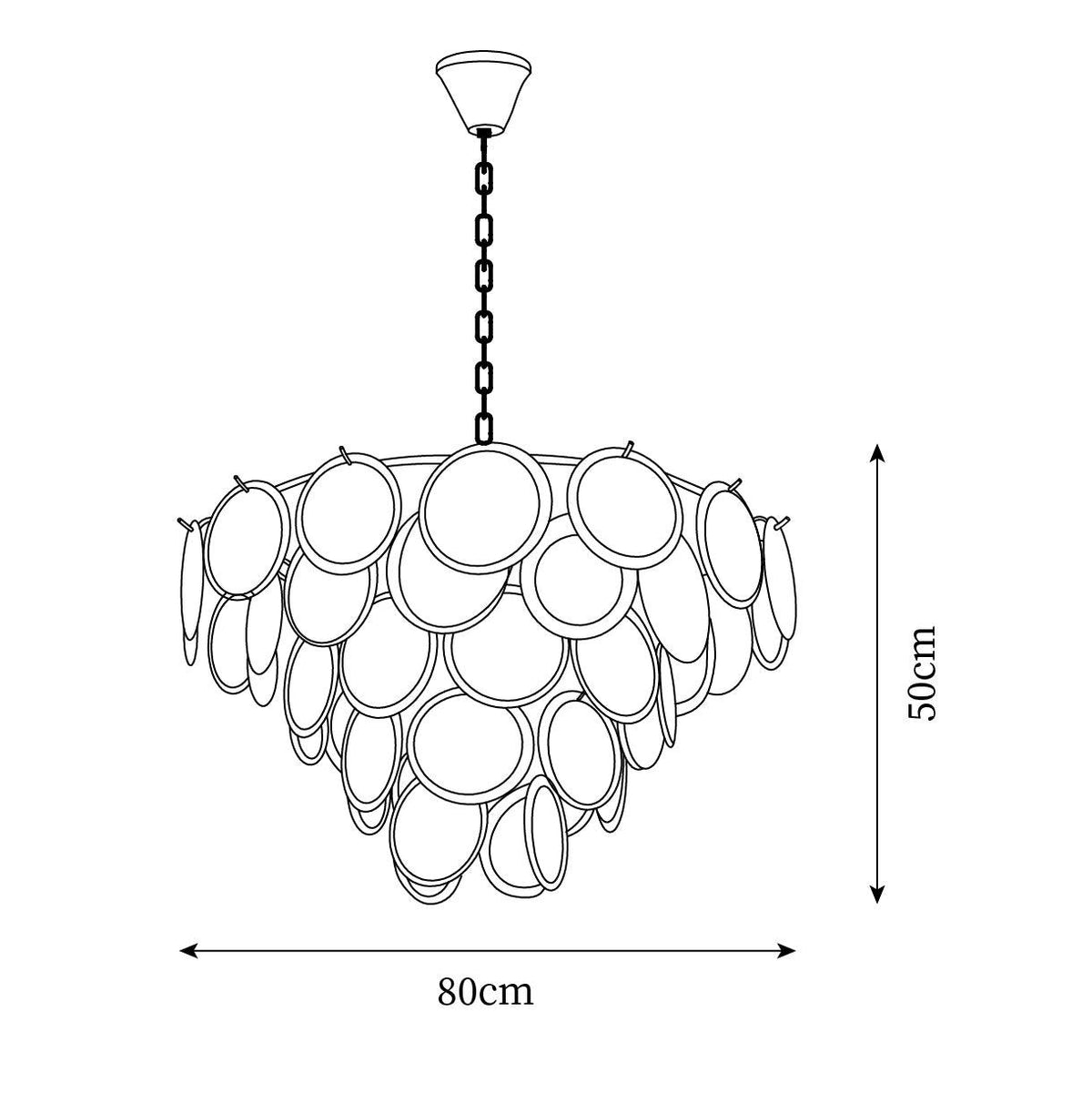 Fendelvale Glass Chandelier-Moonnatur