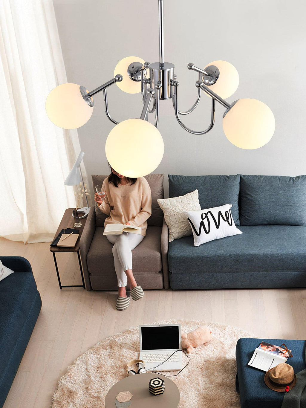 Laelelle Glass Chandelier-Moonnatur