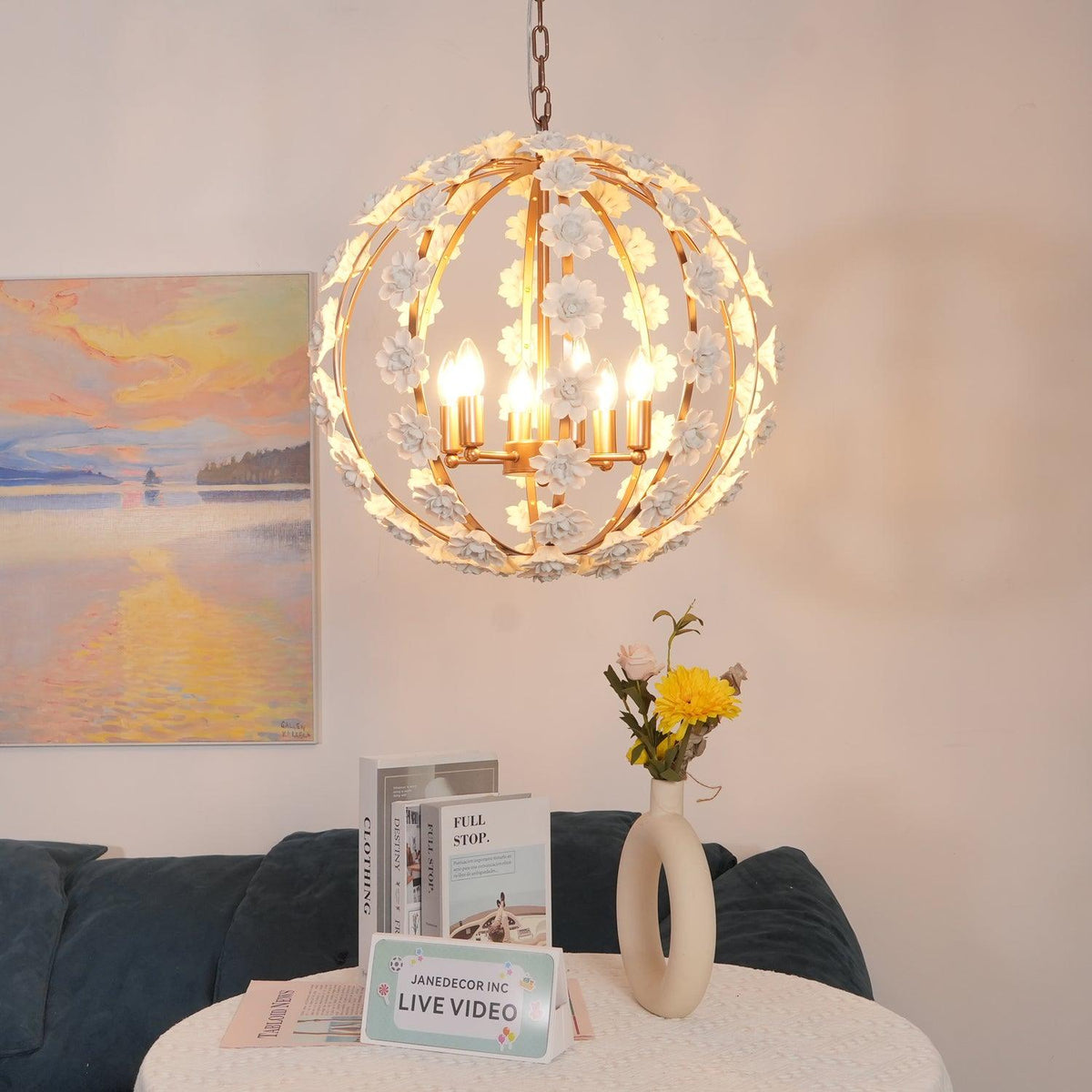 Farnelwyn Ceramic Chandelier-Moonnatur