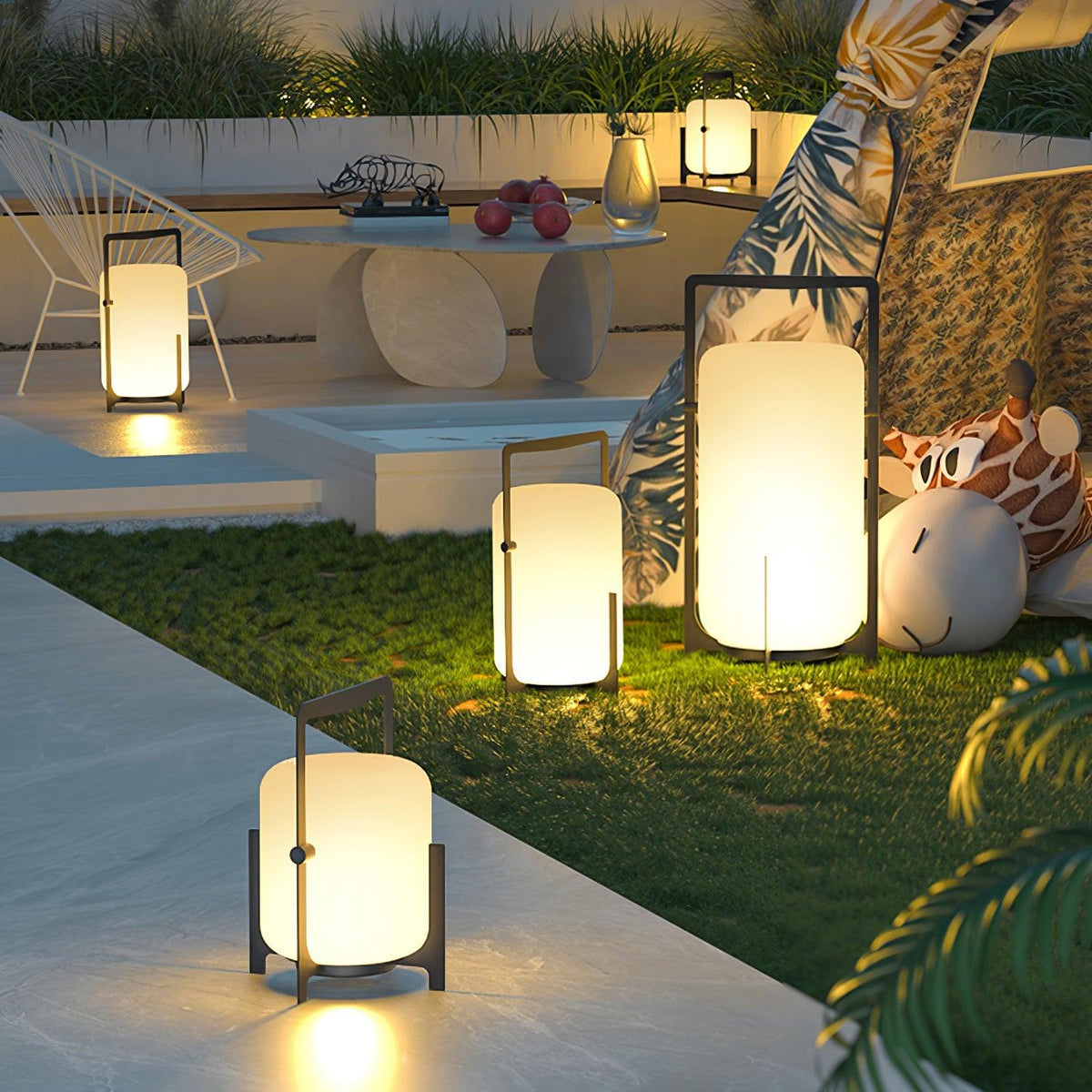 Harlora Plastic Table Lamp-Moonnatur