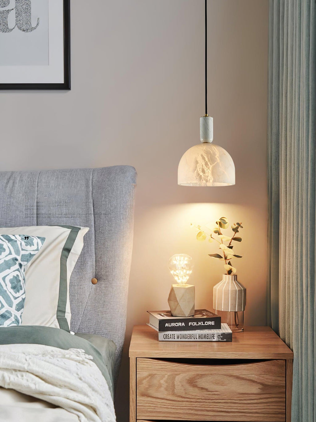 Fenrenenis Alabaster Pendant Light-Moonnatur