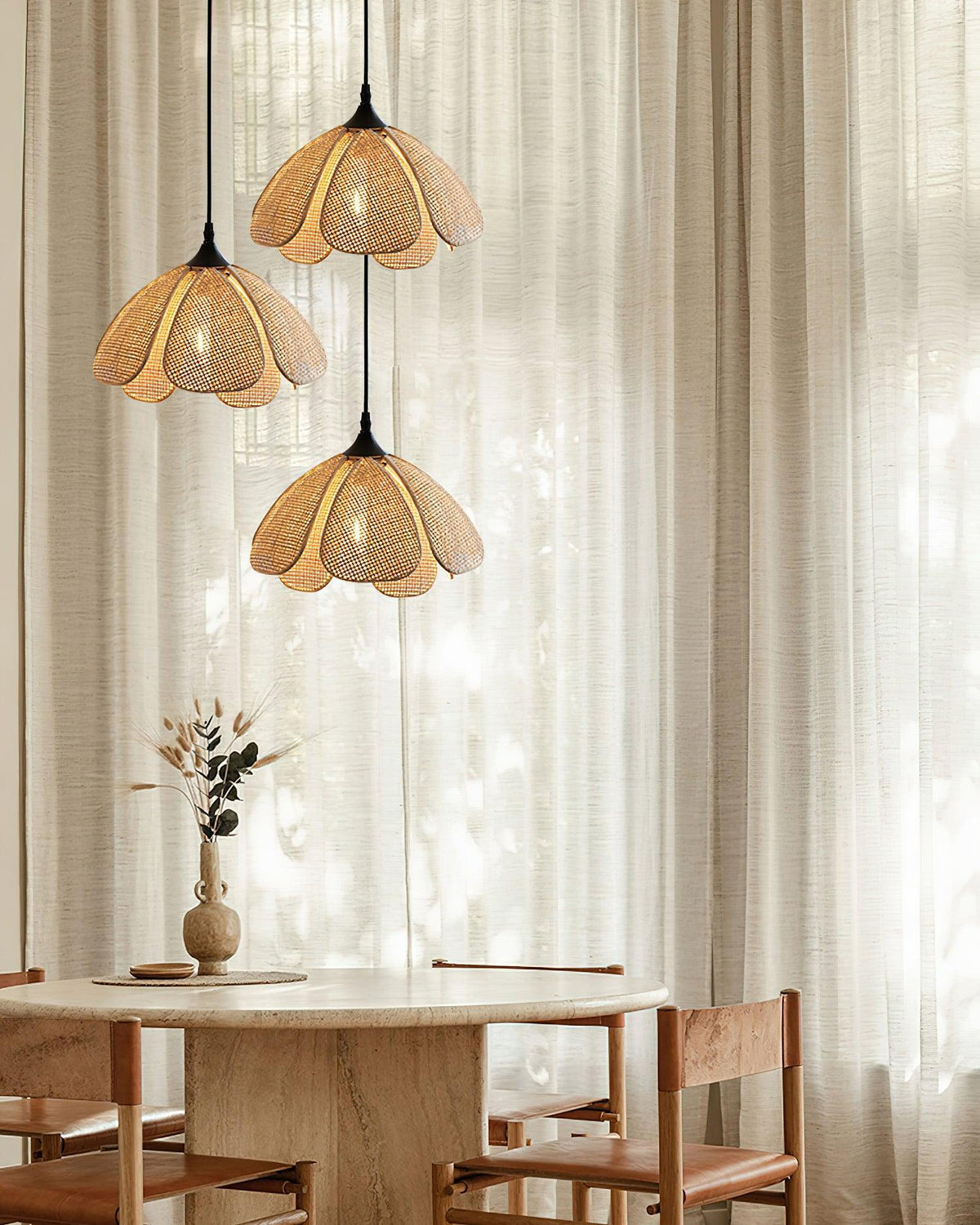 Olvenis Rattan Pendant Light-Moonnatur