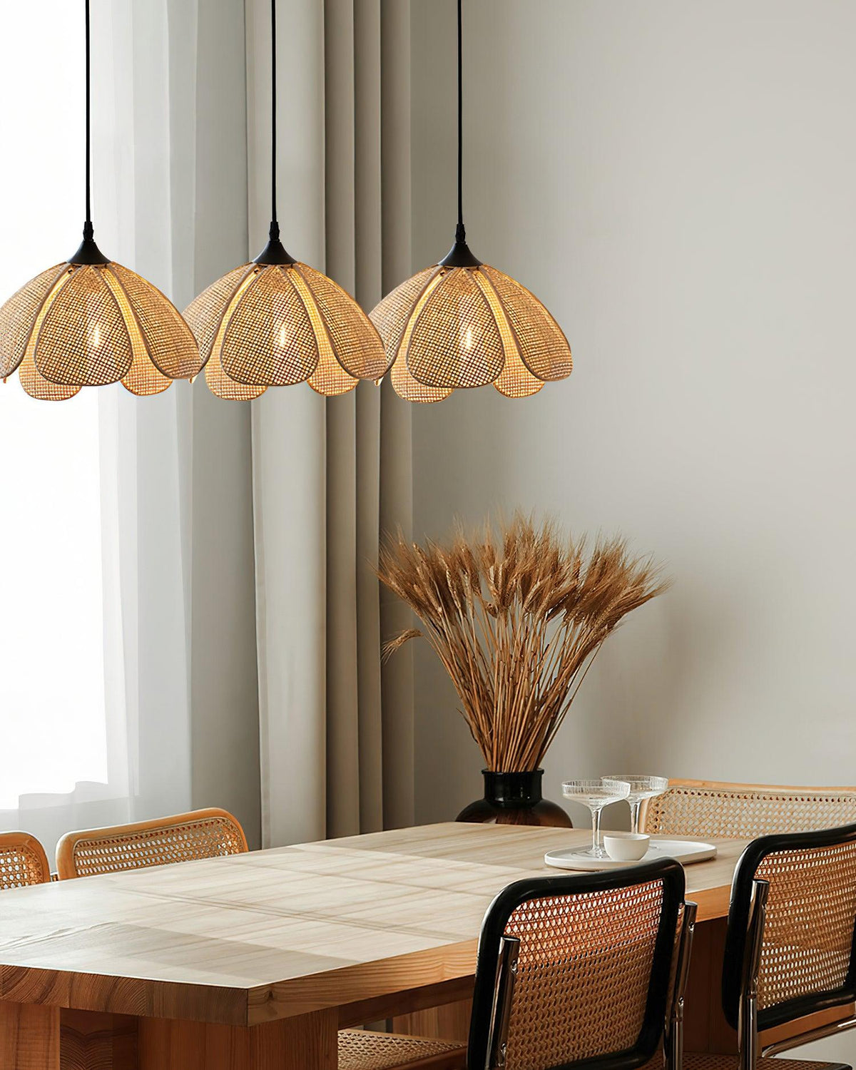 Olvenis Rattan Pendant Light-Moonnatur