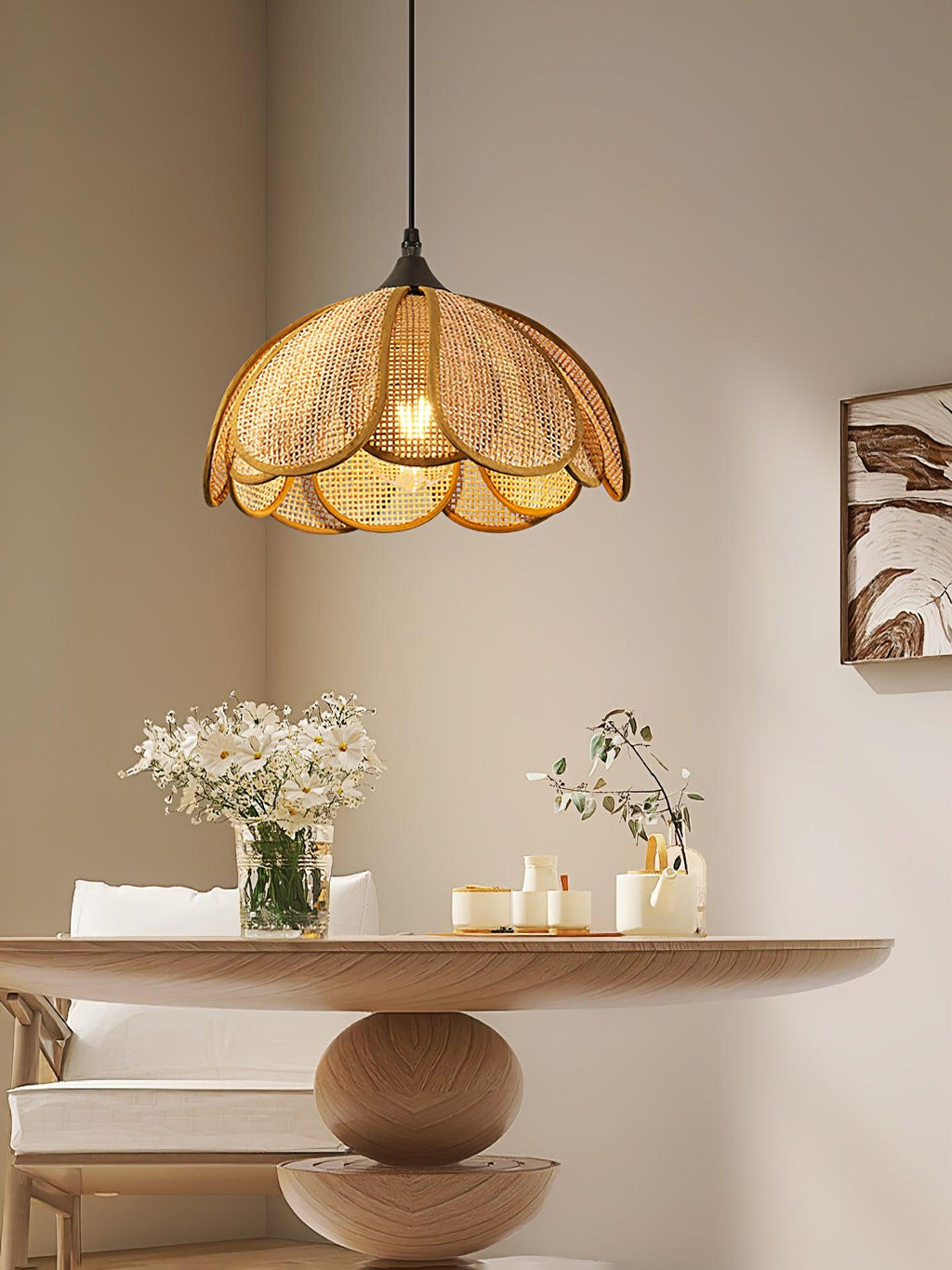 Olvenis Rattan Pendant Light-Moonnatur