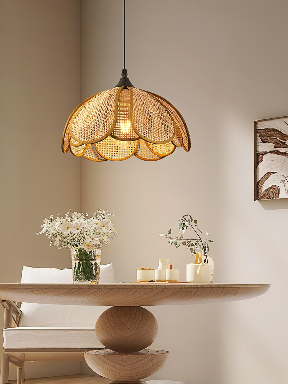 Olvenis Rattan Pendant Light-Moonnatur