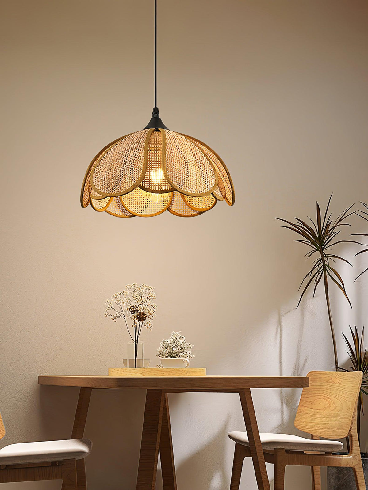Olvenis Rattan Pendant Light-Moonnatur