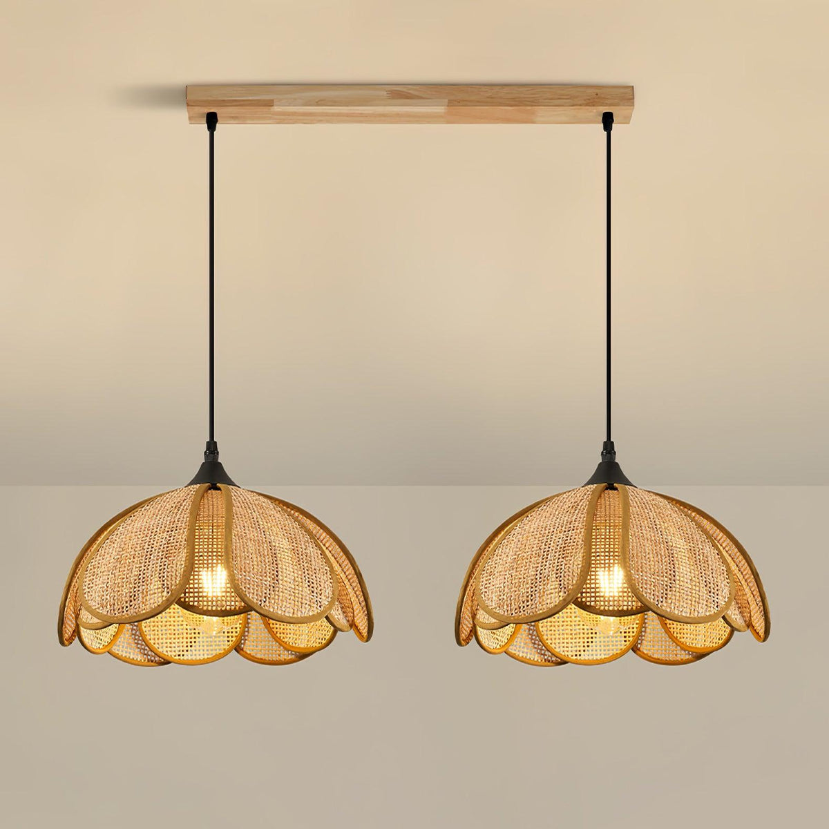 Olvenis Rattan Pendant Light-Moonnatur